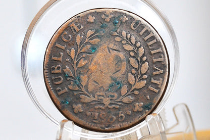 Portuguese 40 Réis Coin 1833 - Historical 1833 40 Réis Coin from Portugal - Forty Reis Portuguese Public Utility Coin 1833