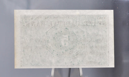 1862 State Capital Bank 5 Cents Merchant Scrip Note - Unissued Remainder - New Hampshire Obsolete - 1862 Concord NH Five Cent Banknote