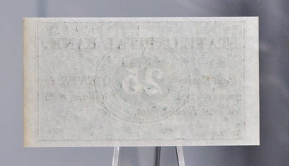 1862 State Capital Bank 25 Cents Merchant Scrip Note - Unissued Remainder - New Hampshire Obsolete - 1862 Concord NH Twenty-Five Cent Note
