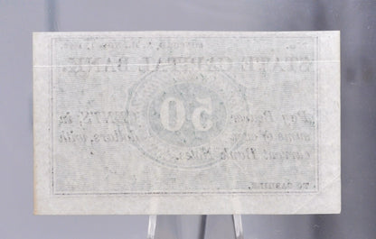 1862 State Capital Bank 50 Cents Merchant Scrip Note - Unissued Remainder - New Hampshire Obsolete - 1862 Concord NH Fifty Cent Banknote