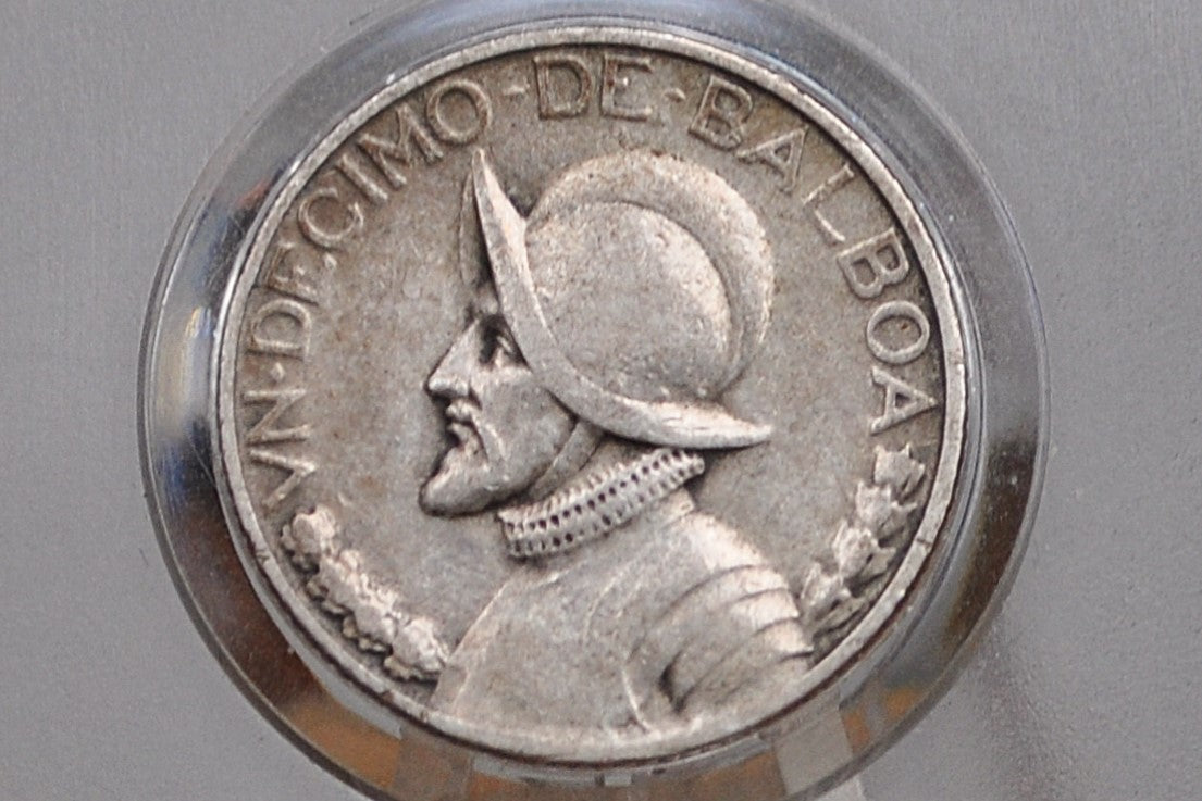 Rarer 1933 Panama 1/10 Balboa - Great Condition - Silver Tenth Balboa Coin 1933 Panama, Only 100,000 Made