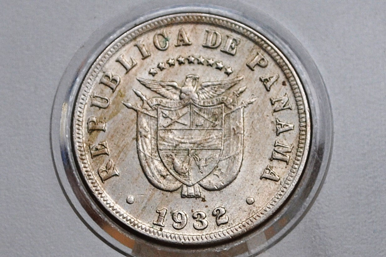 Rare 1932 Panama 5 Centesimos  - Uncirculated - Only 332,000 Made 1932 Panama 5 Cent Balboa