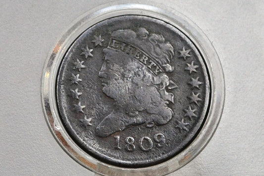 1809 Half Cent - VF Details - 1809 Classic Head Half Cent - 1809 Half Cent - Great / Affordable Coin