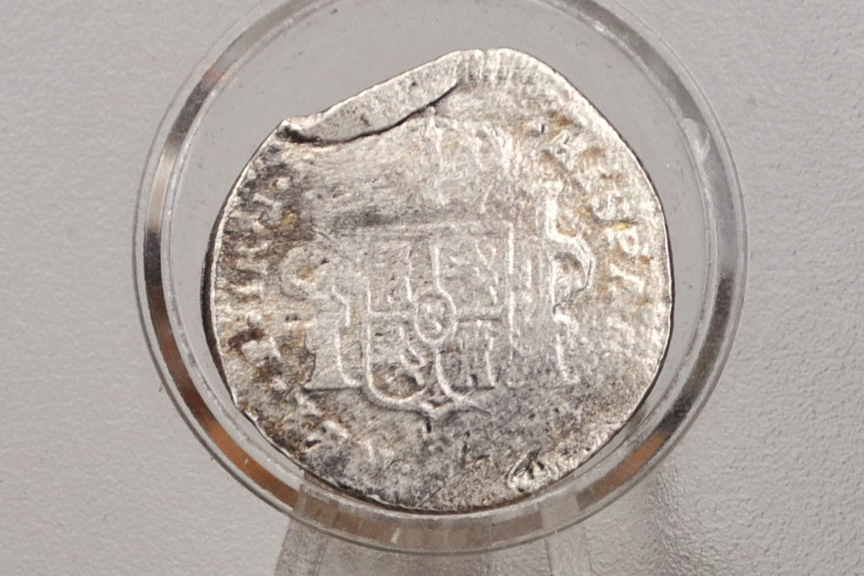 1700s Shipwreck Coin, 1774 Spanish 2 Reales Silver - 1774 Shipwreck Spanish Silver Colonial Coin, Pirate Coins