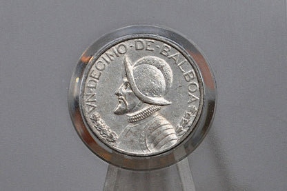 1947 Panama 1/10 Balboa - Choice AU - Silver Tenth Balboa Coin 1947 Panama