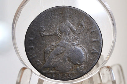 1775 UK Halfpenny - XF Obverse Detail - 1775 Great Britain 1/2 Penny - Copper Half Penny 1775