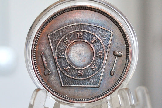 1872 Masonic Penny Winchendon, Massachusetts - North Star Royal Arch Chapter Penny 1872 - Masonic One Penny June 1st, 1872