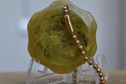 Yellow Resin Shriners International Amber Style Keychain - Shriner International Yellow Resin Amber Style Memorabilia Keepsake