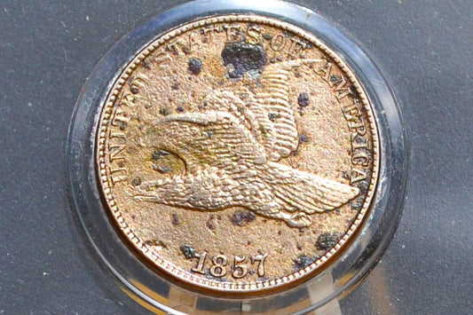 1857 Flying Eagle Penny - XF+ Detail, Cleaned - Rare Penny Type - Two years of production - 1857 Cent - Low Price Due to Cleaning