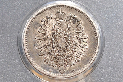 1874 German 1 Mark, D Mint Mark - XF45 Condition - German Empire Silver One Mark 1874, Silver Mark 1874D, Great Coin -