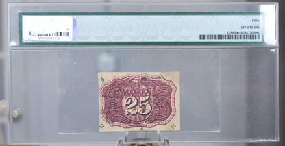 2nd Issue 25 Cent Fractional Note - PMG Graded AU-50 - "18-63" and "S" Surcharge - Second Issue Twenty-Five Cents Fractional Note - Fr.1286