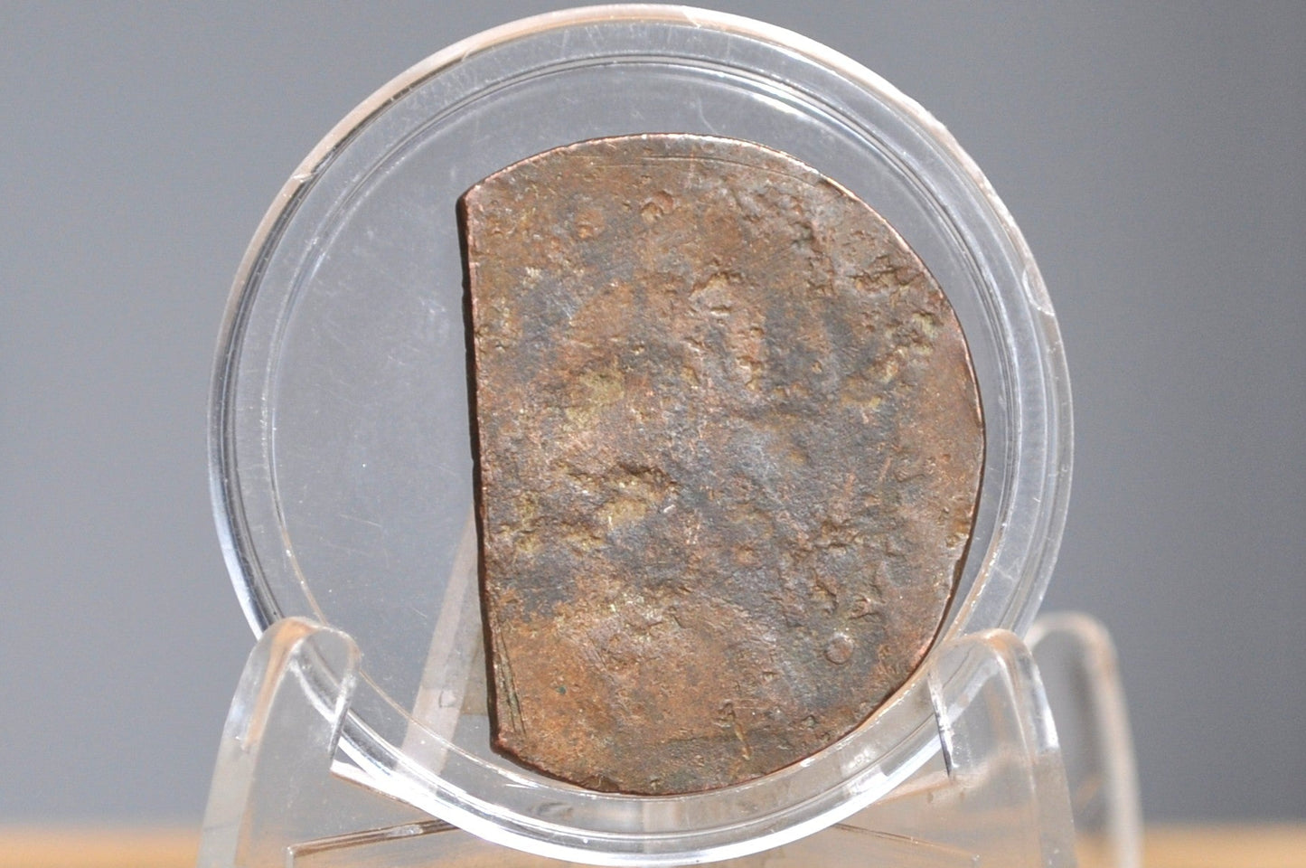 1717 UK Halfpenny - Chopped - 1717 Great Britain 1/2 Penny - Copper Half Penny 1717 - King George I - Unique Coins