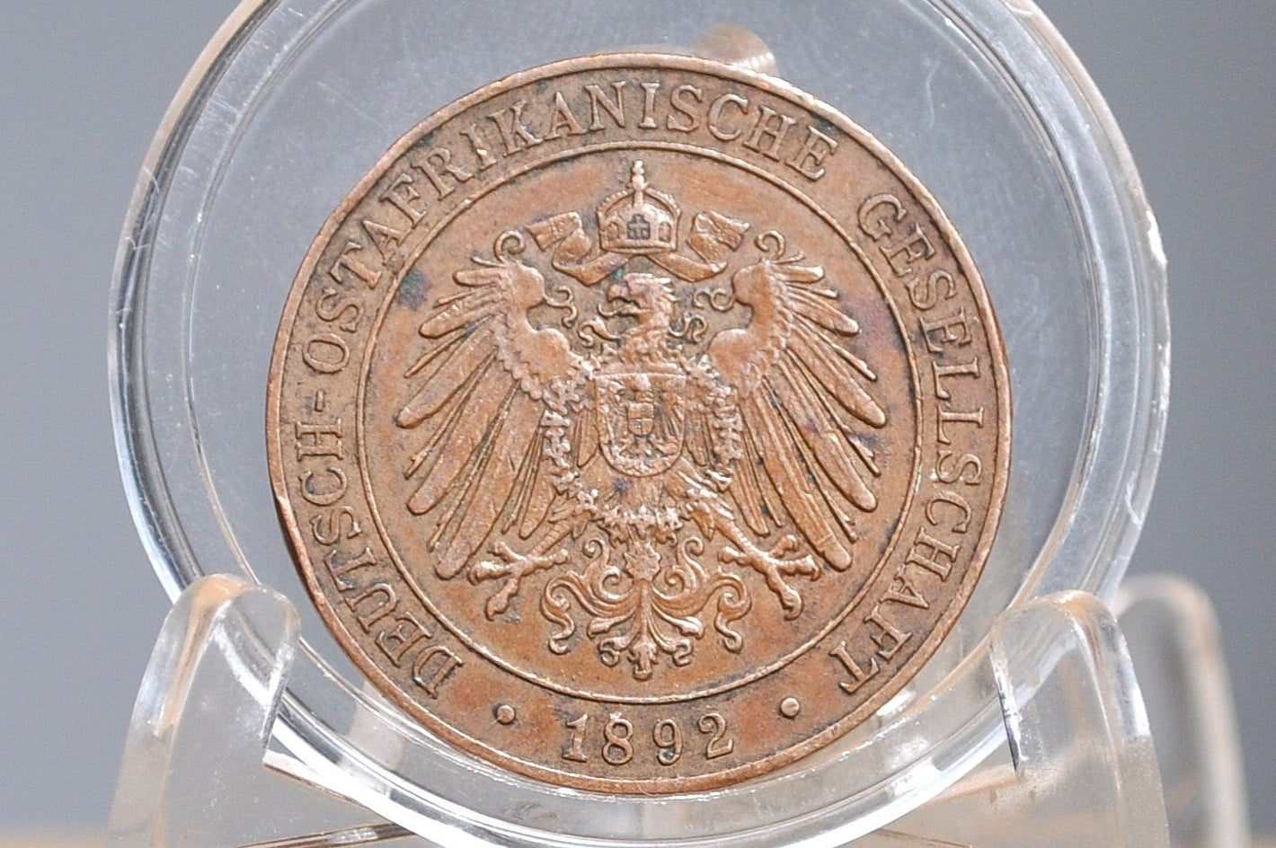 1892 German East Africa 1 Pesa Coin - AU Condition - German Deutsch Ostafrika - William II - Islamic Coins -