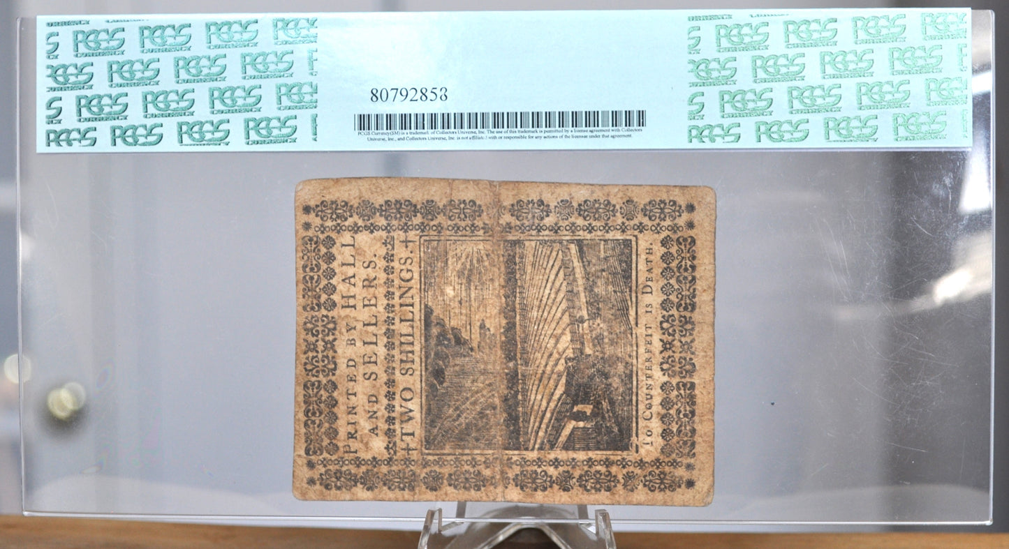 October 1st, 1773 Pennsylvania 2 Shillings Colonial Currency Note - PCGS VF30 - 1773 Two Shillings Colonial Pennsylvania Note - PA-164