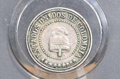 1881 Colombia 2 1/2 Centavos - Great Condition - United States of Colombia - Liberty Cap Coin -