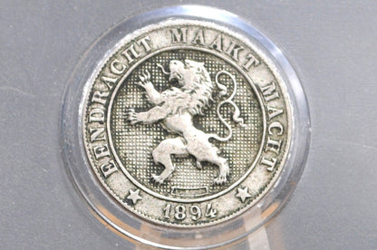 1894 Belgium 5 Centimes - Great Condition  - Leopold II - Dutch Text - 1894 Belgium 5 Cents -
