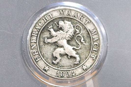 1894 Belgium 5 Centimes - Great Condition  - Leopold II - Dutch Text - 1894 Belgium 5 Cents -