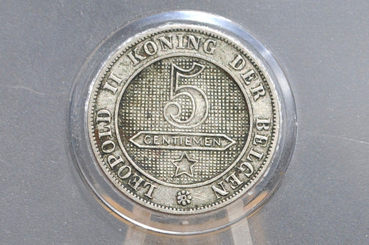 1894 Belgium 5 Centimes - Great Condition - Leopold II - Dutch Text - 1894 Belgium 5 Cents -