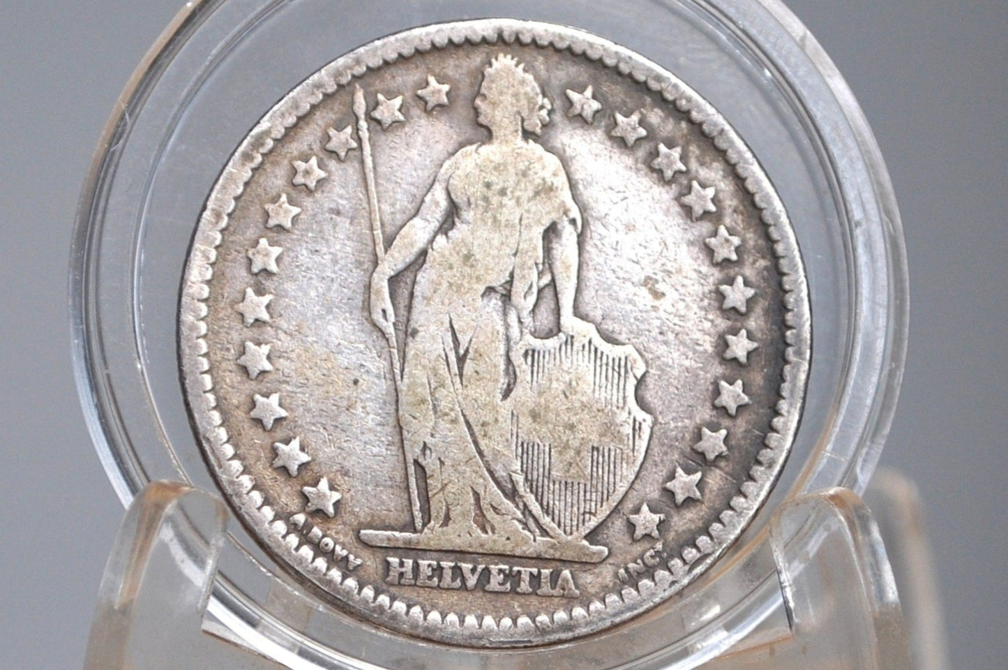 Rarer Silver 1886 Switzerland 2 Franc - Great Condition - Helvetica Standing 2 Franc -