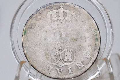 1774 Spanish 2 Reales, Silver - Spanish Silver Colonial Era Coin 1774 Two Reales - Pirate Coins