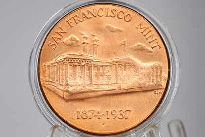 1874-1937 San Francisco Mint Treasury Department of the USA token - Old San Francisco Mint 1874-1937 Treasury Department Token