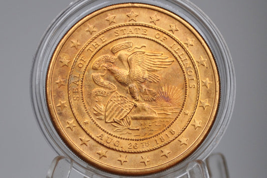 1968 Illinois Sesquicentennial Commemoration Token - 1818-1968 150th Anniversary Illinois Statehood Sesquicentennial Token