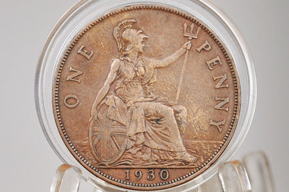 1930 Great Britain One Penny - Choose by Grade / Coin - UK Large Penny 1930 - Higher Grade Coins