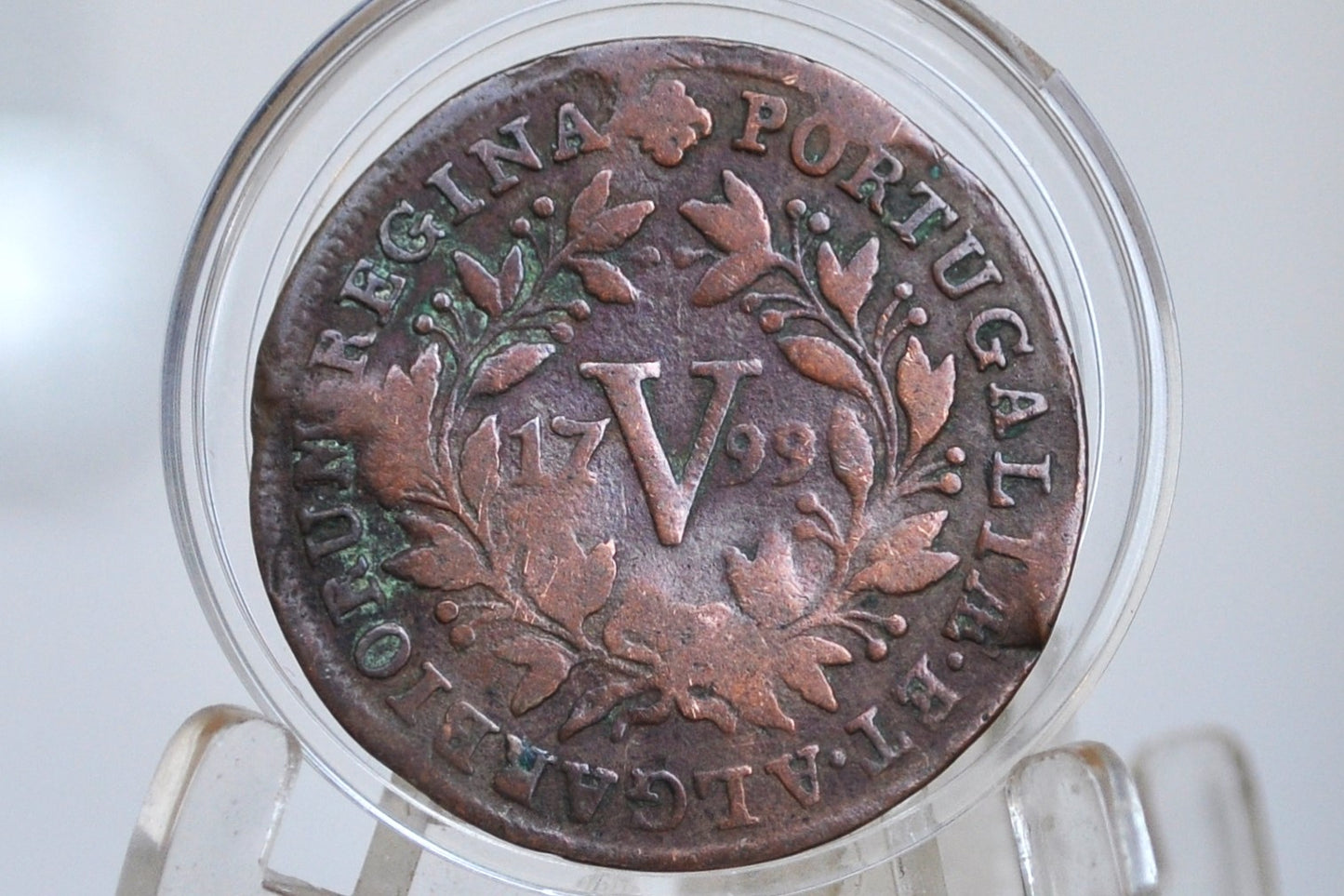 1799 Portuguese 5 Reis Portugal - Large Old Copper Coin - Republica Portugesa Five Reis XX Reis 1734 - Old Portuguese Coin, Pirate Coins