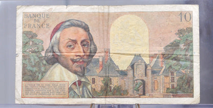 1962 Bank of France 10 Nouveaux Franc Note - Rarer New Franc Issue - 5-4-1962 - 1962 Banque de France Dix Ten New Francs Note - P#142a