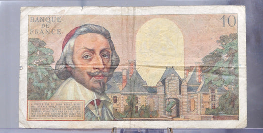 1962 Bank of France 10 Nouveaux Franc Note - Rarer New Franc Issue - 5-4-1962 - 1962 Banque de France Dix Ten New Francs Note - P#142a