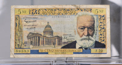 1961 Bank of France 5 Nouveaux Franc Note - French Inflation Note - 2-11-1961 - 1961 Banque de France Five New Francs Note - P#141a