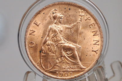 1901 Great Britain One Penny - Red BU (Uncirculated) Grade/Condition - UK Penny 1901 England 1 Cent, Amazing Coin