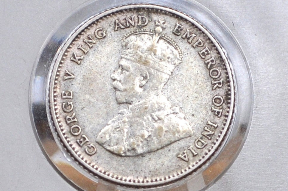 1927 Silver British Straits Settlements 10 Cents - XF/AU Condition - King George V -