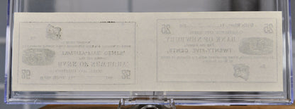 1860s Bank of Newbury 25 Cents Merchant Scrip Uncut Sheet - Unissued Remainder - Vermont Obsolete - 1860s Wells River Twenty-Five Cent Notes