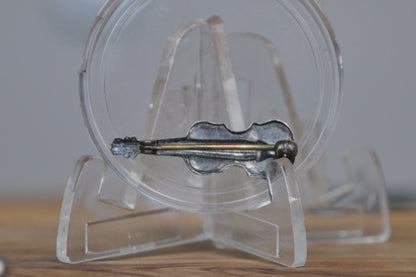 Miniature Violin 925 Sterling Silver Brooch - Sterling Silver Violin Brooch