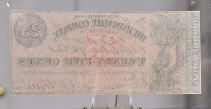 1862 Hydeville Company 25 Cents Merchant Scrip Note - Hydeville Vermont Obsolete - 1862 Vermont Company Twenty-Five Cent Obsolete Note