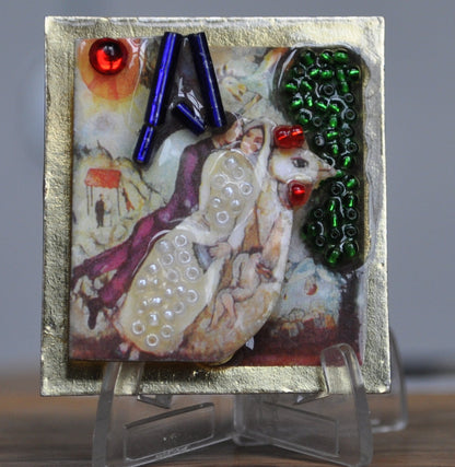 Bonnie Kondor 'Chagall & Me' 3D Artisan Signed Brooch - Bonnie Designs 3-Dimensional Brooch by Chagall and Bonnie