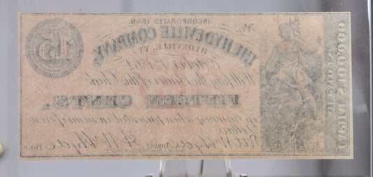 1862 Hydeville Company 15 Cents Merchant Scrip Note - Hydeville Vermont Obsolete - 1862 Vermont Company Fifteen Cent Obsolete Note