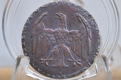 1932 German Weimar Republic 4 Pfennig Deutsches Reich  - XF Details. Graffiti on Rim - Second Reich of Germany 1932 -