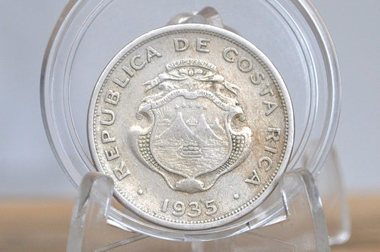 Rarer 1935 Costa Rica 50 Centimos - Great Condition - Only 700,000 Made - First Republic of Costa Rica -