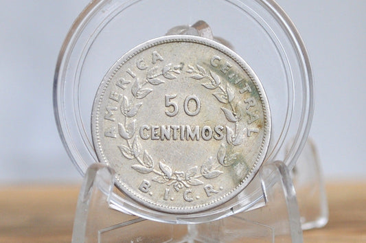 Rarer 1935 Costa Rica 50 Centimos - Great Condition - Only 700,000 Made - First Republic of Costa Rica -