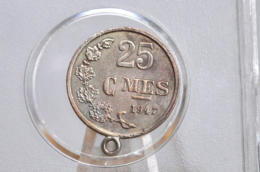 1947 Luxembourg 25 Centimes - Great Condition, Charm - Grand Duchy of Luxembourg - Great Coin for Jewelry -
