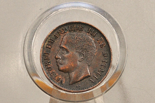 1904-R Italian 1 Centesimo Coin - XF+ Condition  - 1904 Italy 1 Cent Coin