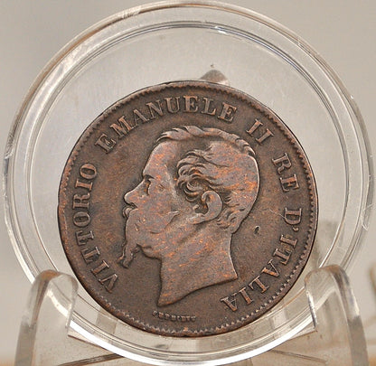 1861 5 Centesimi Italian Coin - Fine Condition - Victor Emmanuel II - Unique Find - Italy 1861 5 Cent Coin 1861 Italian Coin 1861 M