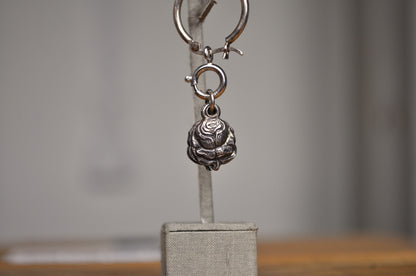 Antique Christian 3-Piece Mystic Rose Pendant Charm - Sterling Creed 3-Piece Sliding Rose Charm - HMH Religious Sliding Rose