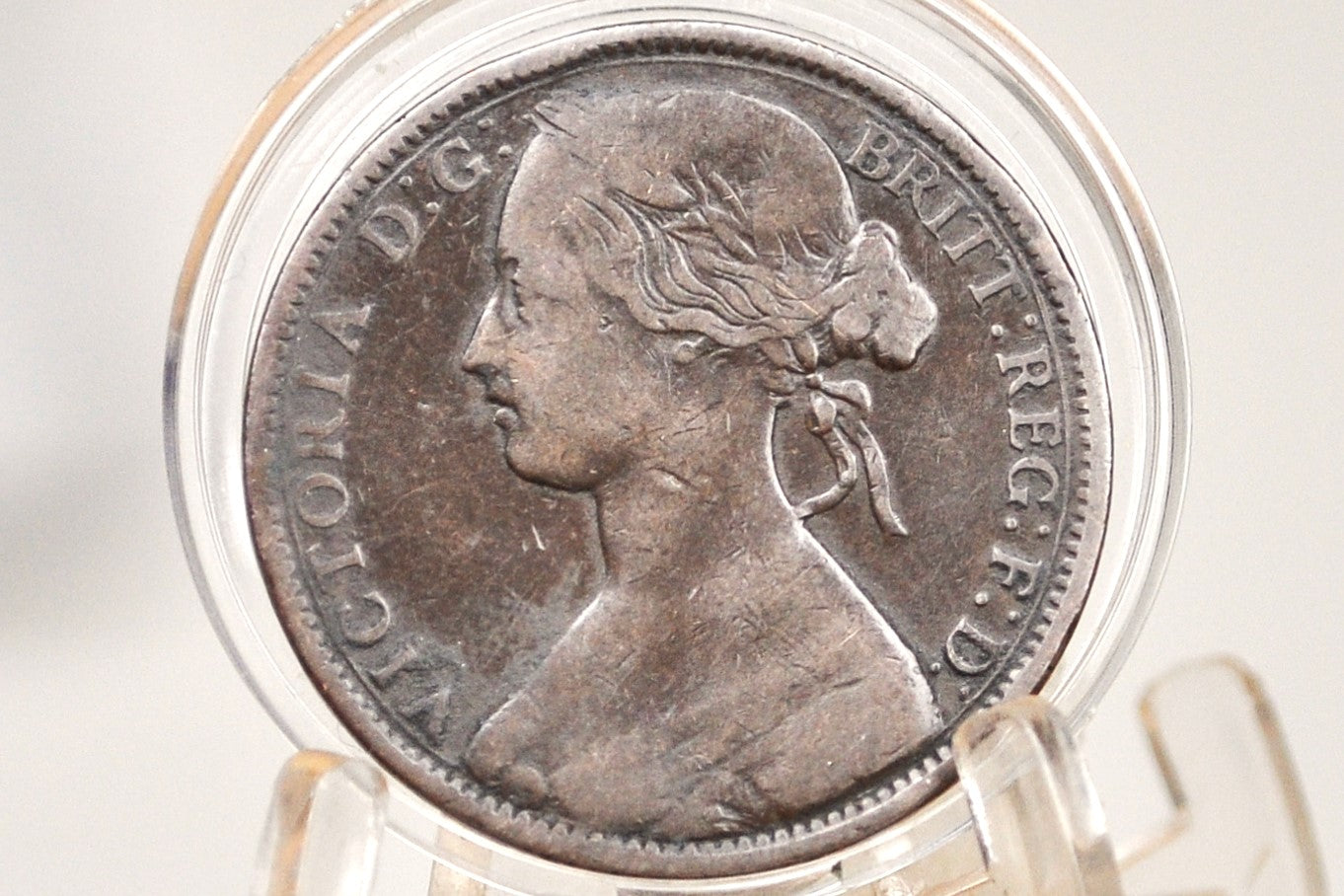 1863 Great Britain One Penny - F/VF Details (Fine to Very Fine) - UK Penny 1863 English 1 Cent - Queen Victoria - Bronze, Great Coin