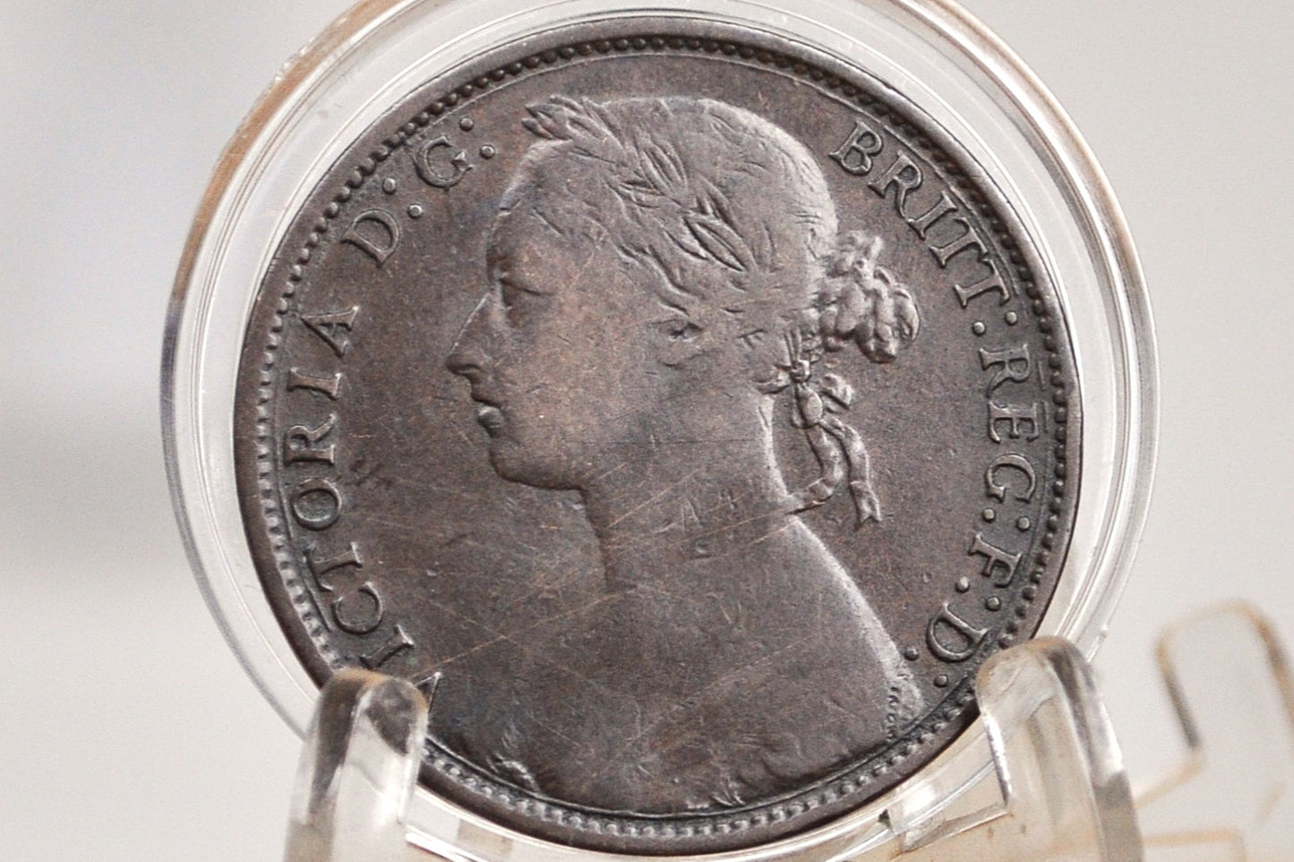 1881 Great Britain One Penny - VF (Very Fine) - UK Large Penny 1881 - Queen Victoria Young Head 1881 Copper UK penny
