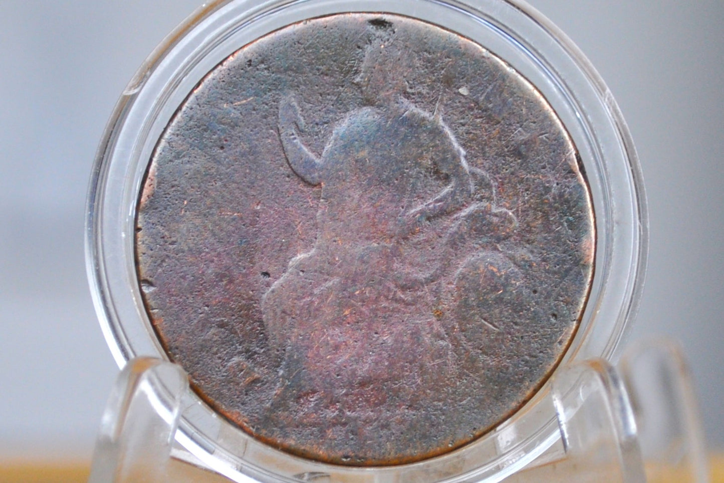 1694 Great Britain Half Penny - William and Mary - Rare Coin Type - UK Half Penny 1694 1/2 Penny