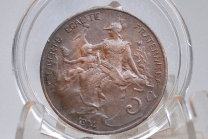 1899-1916 French 5 Centimes Coin - Choose by Date, Five Centimes France, Beautiful Coin, Authentic -