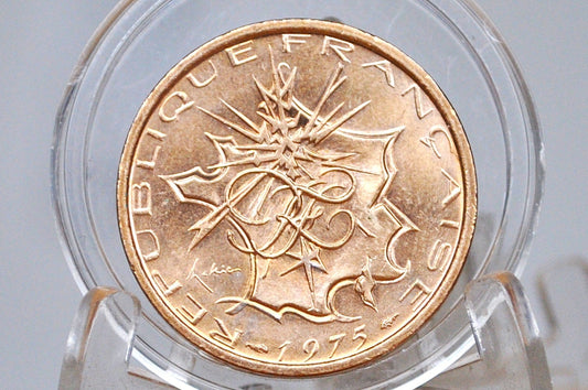 1975 French 10 Francs Coin - Great Condition Ten Hundred Franc Coin 1975 France - Mint Luster - High Grade